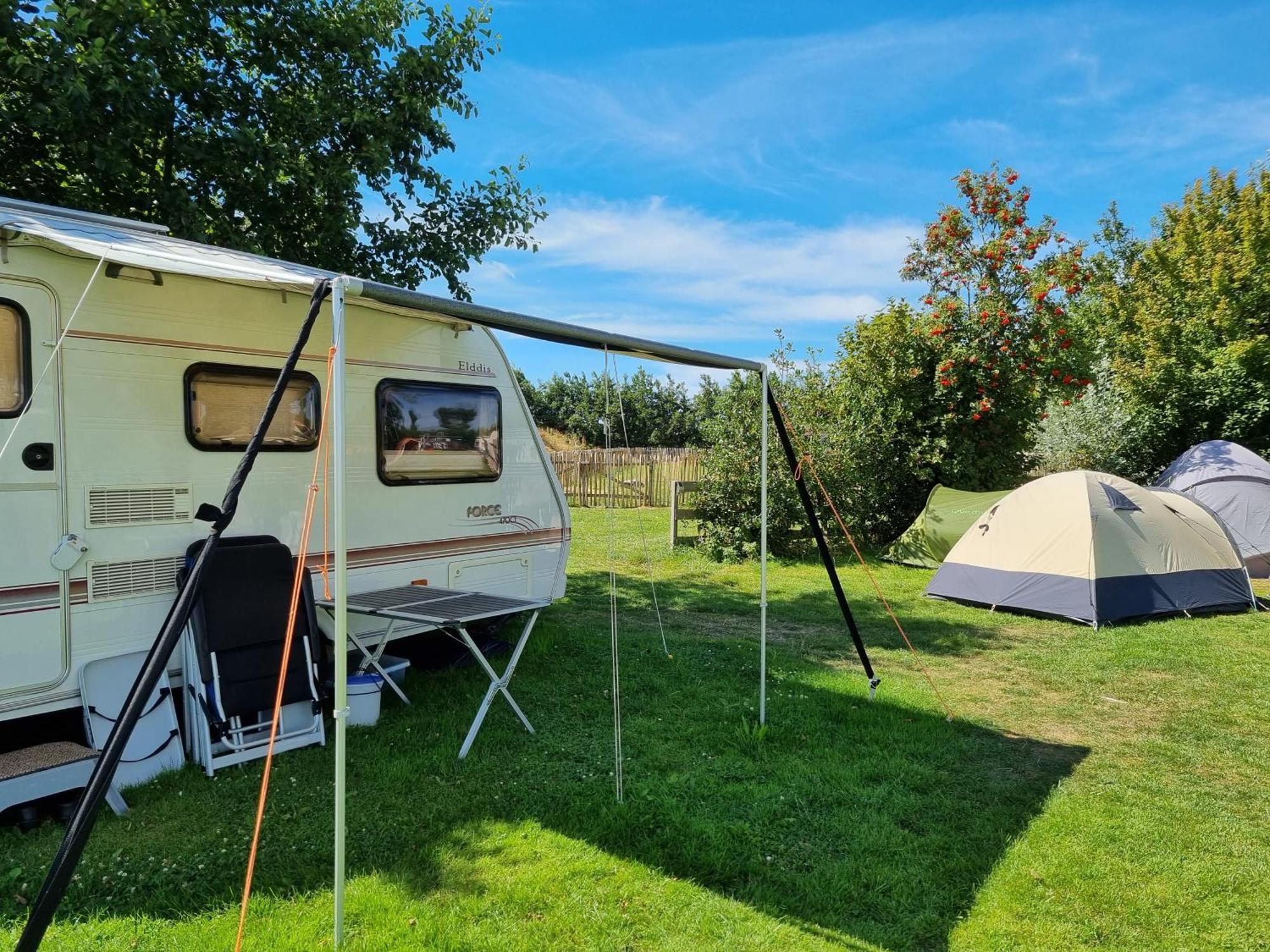 Camping De Tulpenweide Lege Kampeerplaats, Lege Plaats Op Het Gras Zonder Bed Breezand Стая снимка
